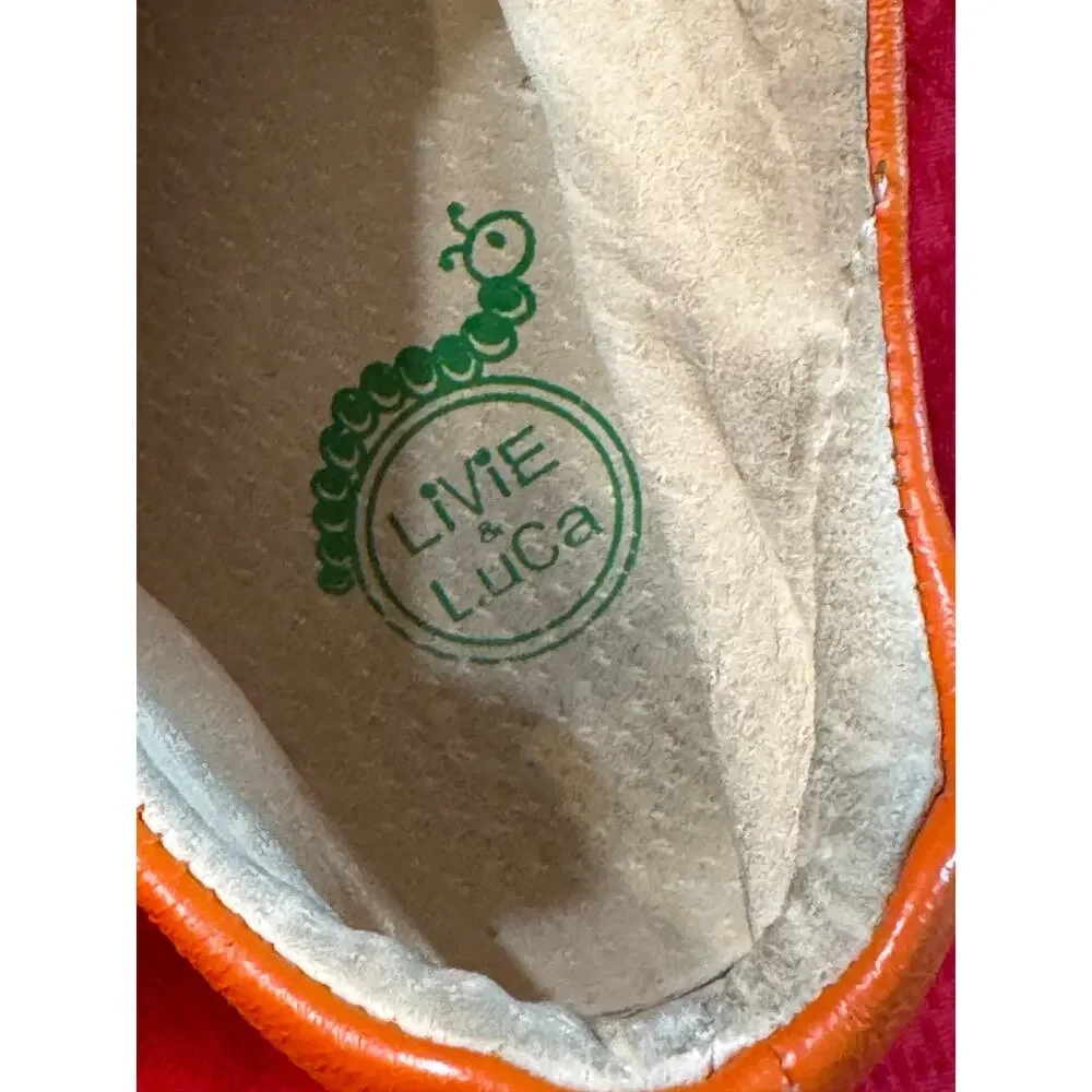 Livie & Luca Orange Leather Kids booties